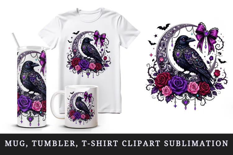 Gothic tumbler, mug wrap, clipart sublimation design