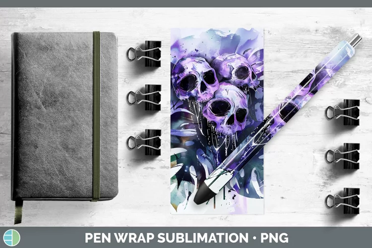 Gothic Monstera Pen Wrap Sublimation Epoxy Pen Designs