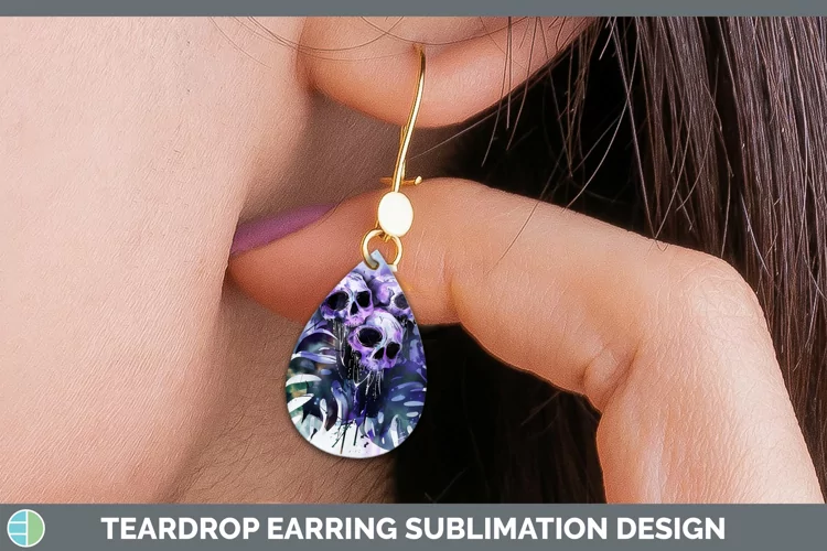 Gothic Monstera Teardrop Earrings Sublimation Earrings Desig