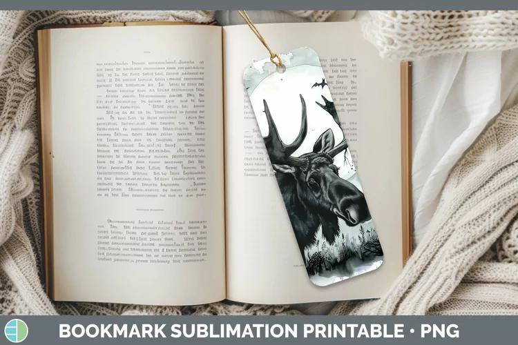 Gothic Moose Bookmark Sublimation Printable Designs