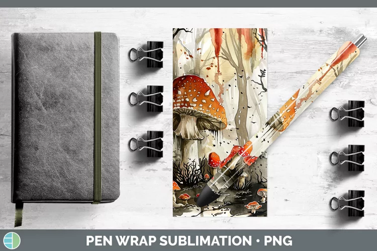 Gothic Mushroom Pen Wrap Sublimation Epoxy Pen Designs