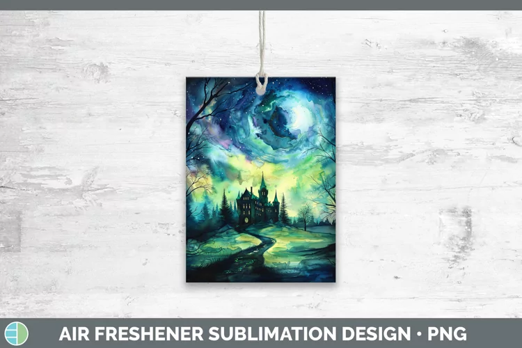 Gothic Northern Lights Air Freshener Sublimation Car Freshen