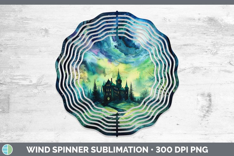 Gothic Northern Lights Wind Spinner Sublimation Spinner Desi
