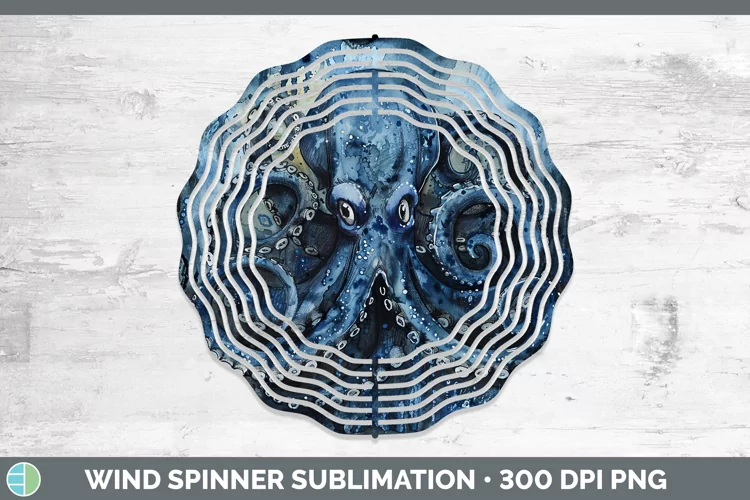 Gothic Octopus Wind Spinner Sublimation Spinner Designs