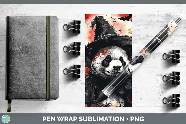 Gothic Panda Pen Wrap Sublimation Epoxy Pen Designs