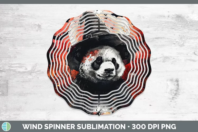 Gothic Panda Wind Spinner Sublimation Spinner Designs
