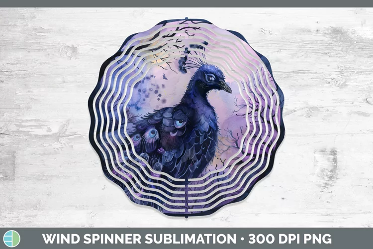 Gothic Peacock Wind Spinner Sublimation Spinner Designs