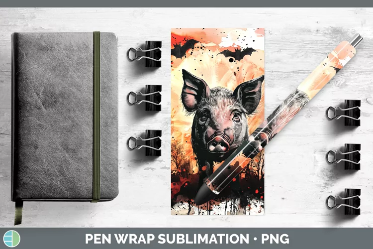 Gothic Pig Pen Wrap Sublimation Epoxy Pen Designs