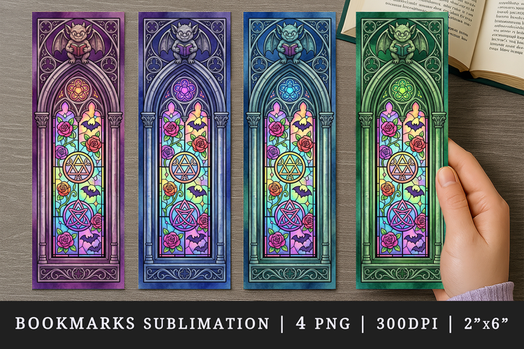 Gothic bookmarks printable sublimation bookmark design