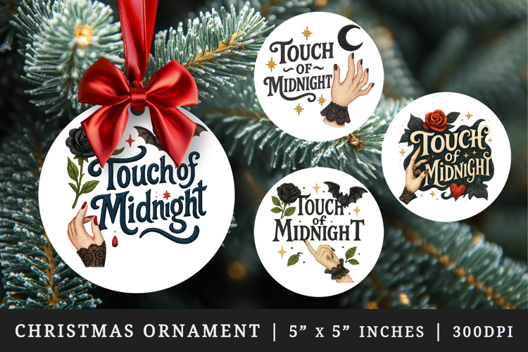 Gothic Quote round ornaments sublimation design