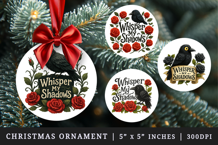 Gothic Quote round ornaments sublimation design