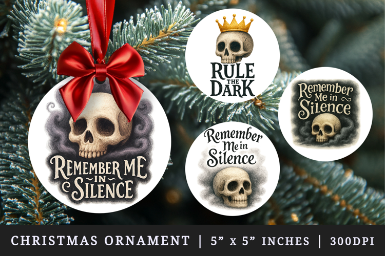 Gothic Quote round ornaments sublimation design