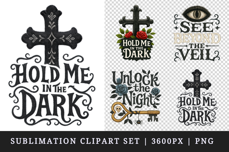 Gothic Quote clipart printable sublimation design png