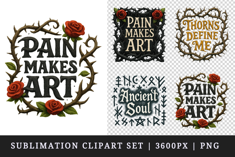 Gothic Quote clipart printable sublimation design png