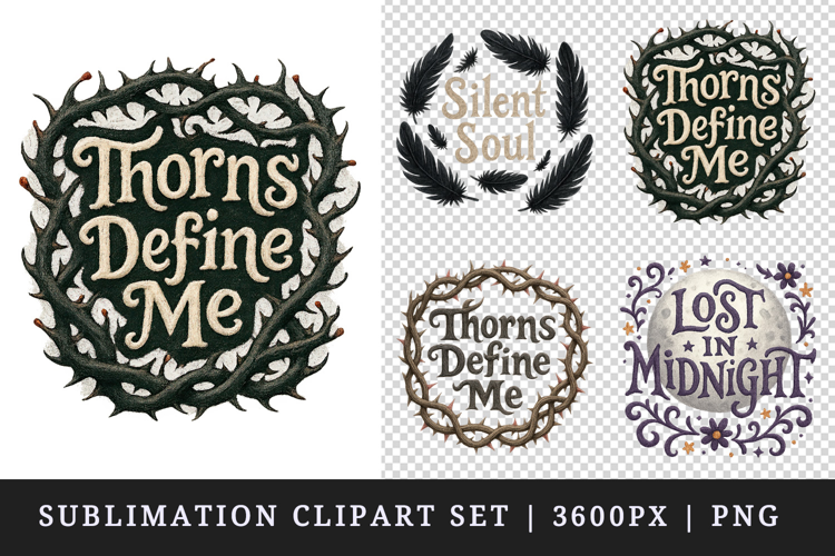 Gothic Quote clipart printable sublimation design png