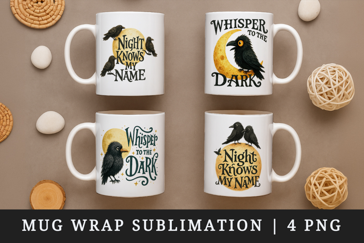 Gothic Quote mug wrap printable sublimation design