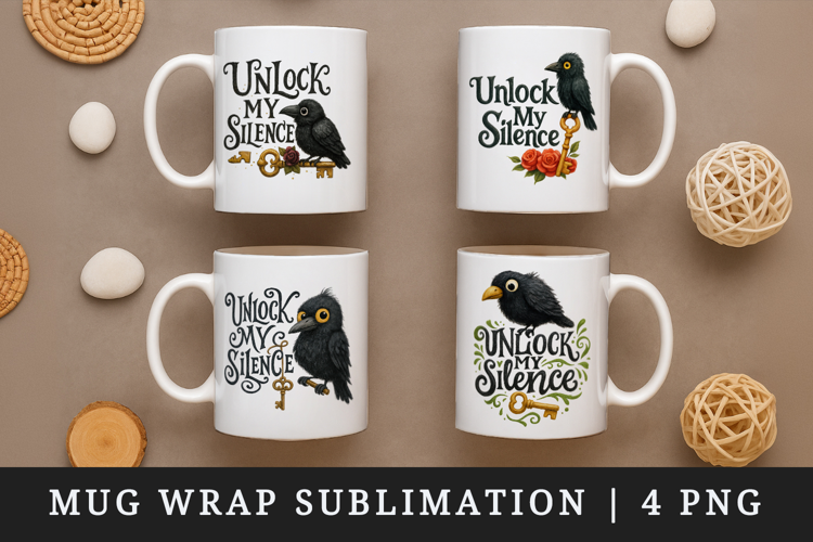 Gothic Quote mug wrap printable sublimation design