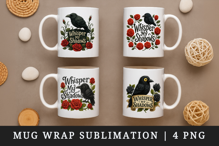 Gothic Quote mug wrap printable sublimation design