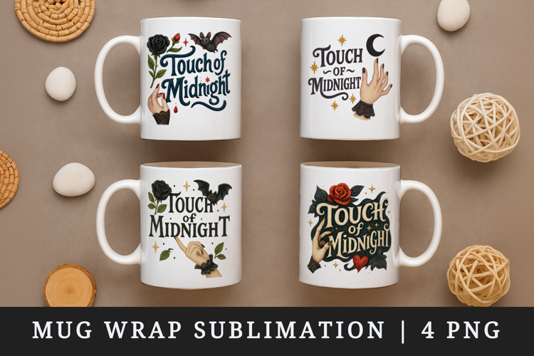Gothic Quote mug wrap printable sublimation design