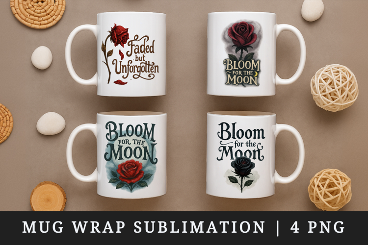 Gothic Quote mug wrap printable sublimation design
