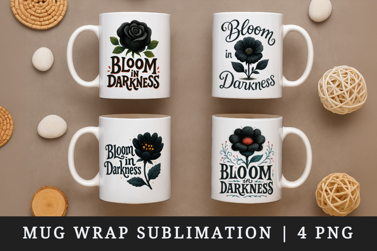 Gothic Quote mug wrap printable sublimation design