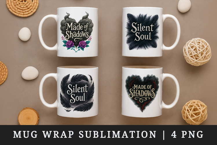 Gothic Quote mug wrap printable sublimation design