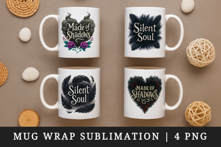 Gothic Quote mug wrap printable sublimation design