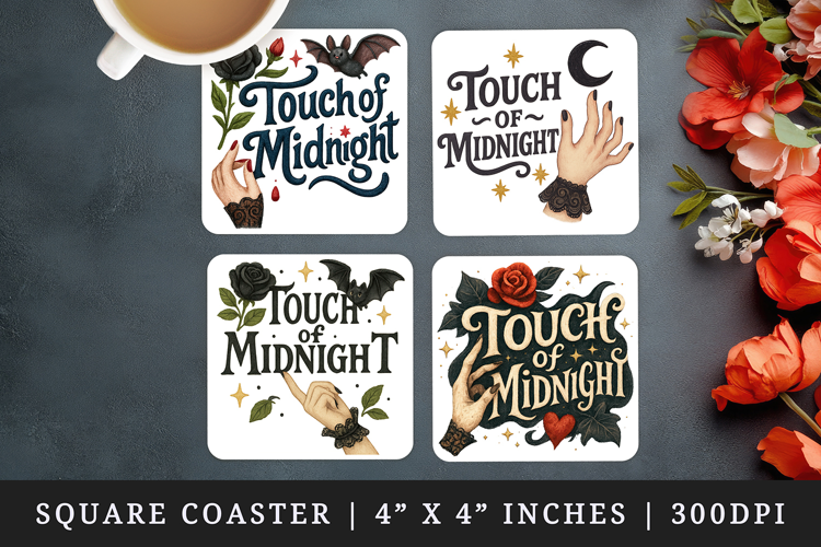 Gothic Quote square coaster sublimation, coasters design