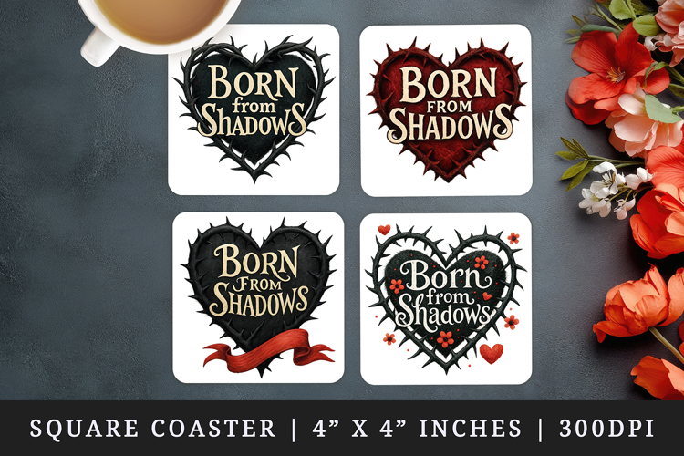 Gothic Quote square coaster sublimation, coasters design