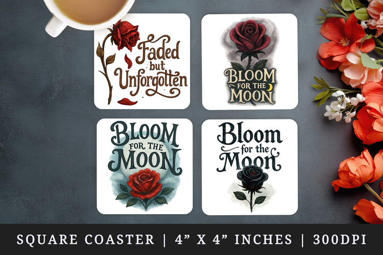 Gothic Quote square coaster sublimation, coasters design