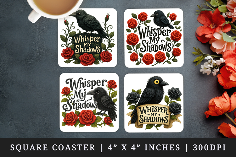 Gothic Quote square coaster sublimation, coasters design