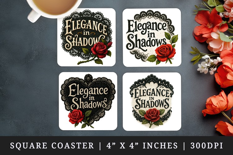 Gothic Quote square coaster sublimation, coasters design