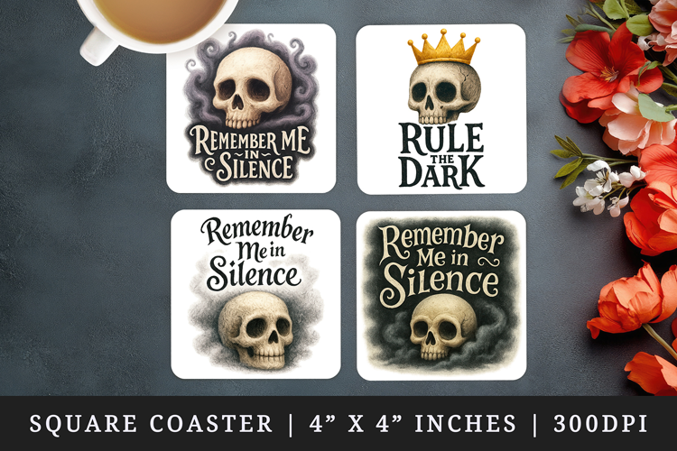 Gothic Quote square coaster sublimation, coasters design