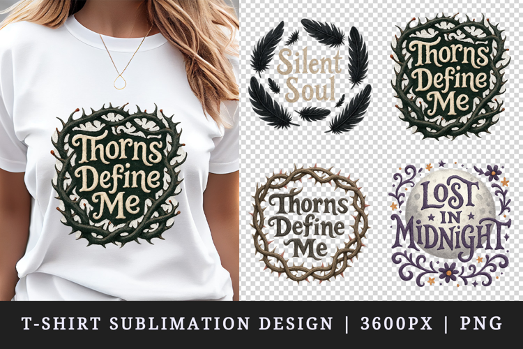 Gothic Quote t-shirt printable sublimation design png