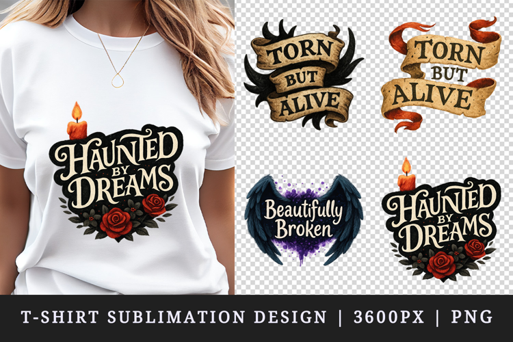 Gothic Quote t-shirt printable sublimation design png