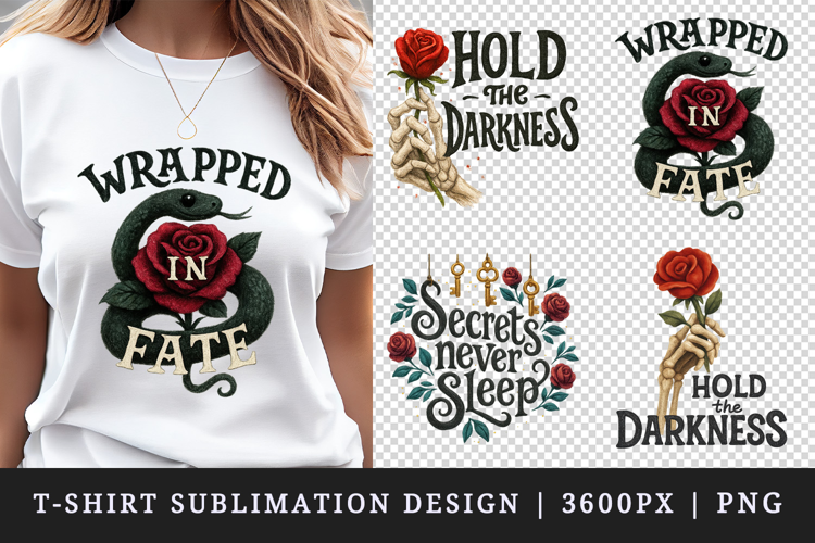 Gothic Quote t-shirt printable sublimation design png