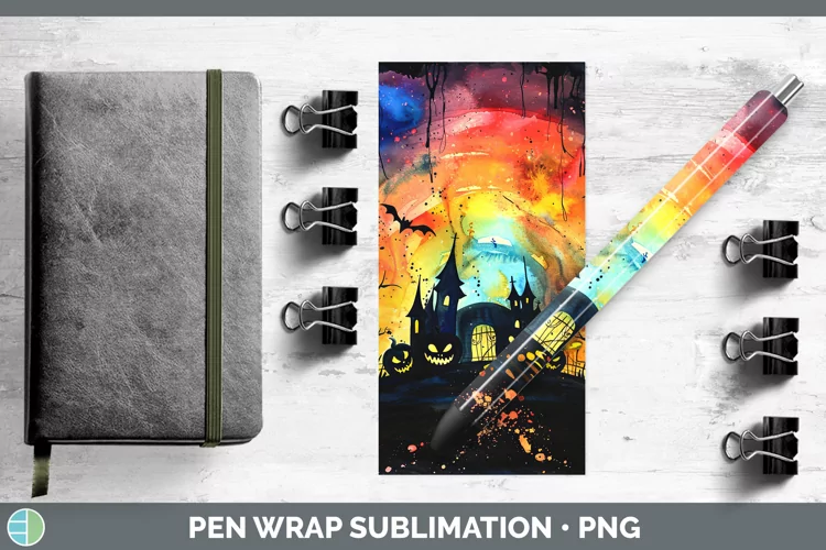Gothic Rainbow Pen Wrap Sublimation Epoxy Pen Designs