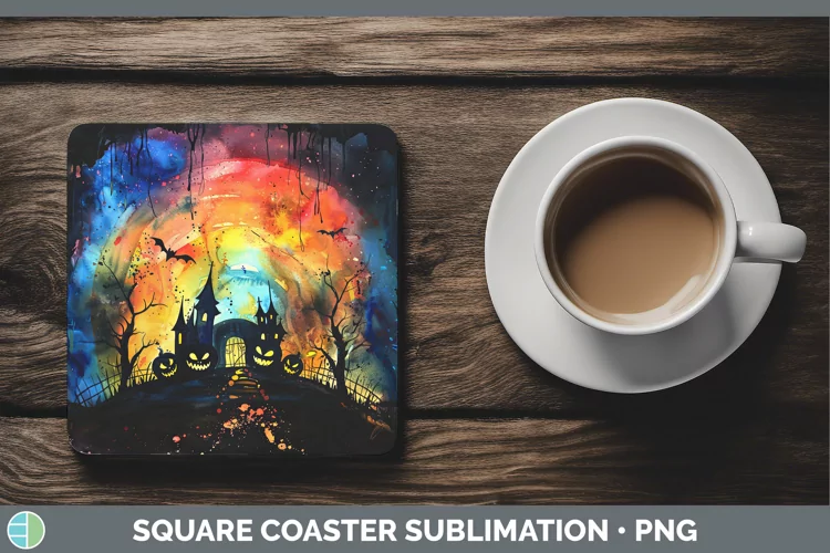 Gothic Rainbow Square Coaster Sublimation Coaster Designs