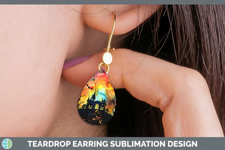 Gothic Rainbow Teardrop Earrings Sublimation Earrings Design