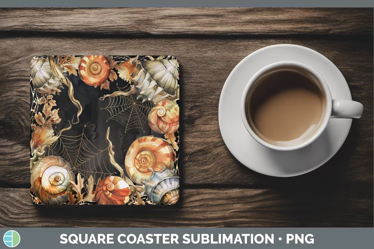 Gothic Seashell Square Coaster Sublimation Coaster Designs