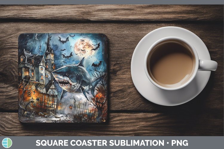 Gothic Shark Square Coaster Sublimation Coaster Designs