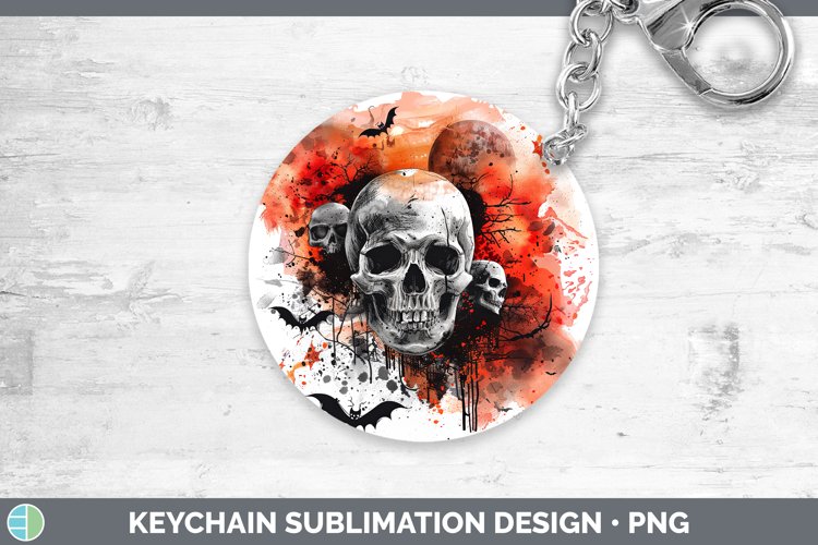 Gothic Skull Keychain Sublimation Keyring Designs