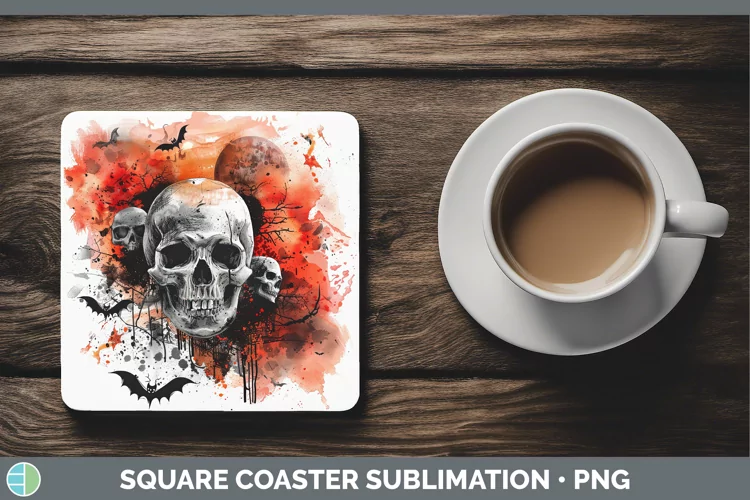 Gothic Skull Square Coaster Sublimation Coaster Designs