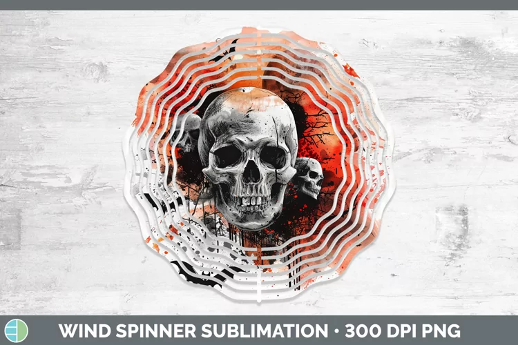 Gothic Skull Wind Spinner Sublimation Spinner Designs