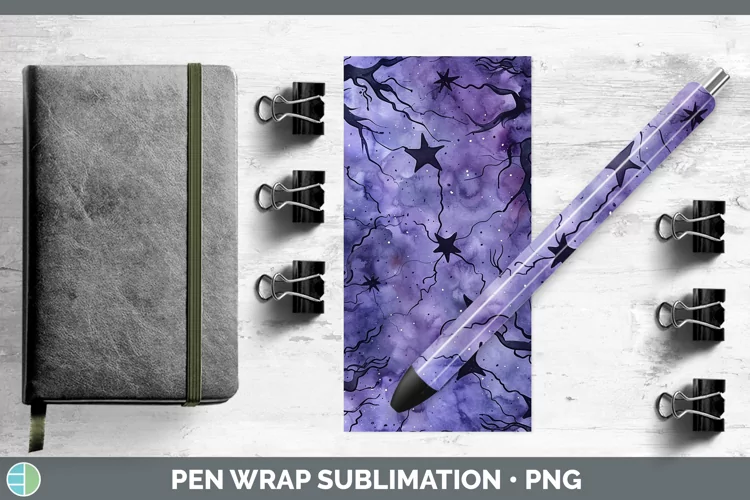 Gothic Stars Pen Wrap Sublimation Epoxy Pen Designs