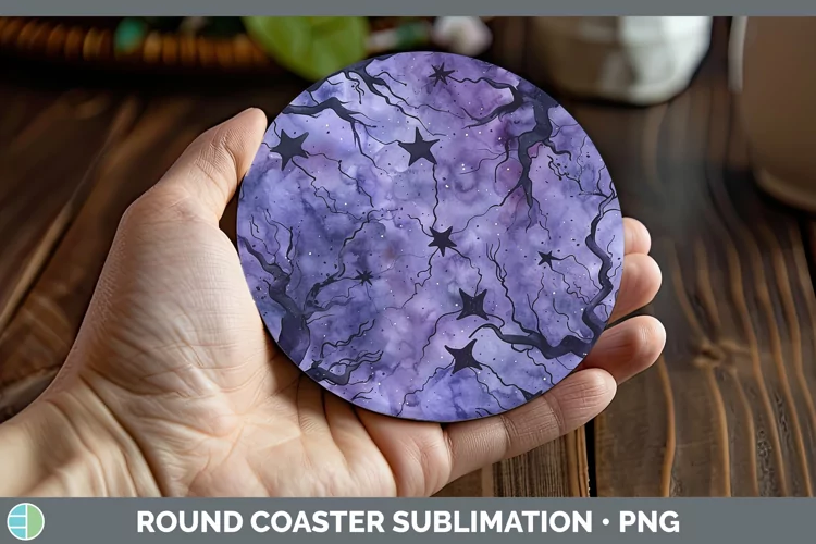 Gothic Stars Round Coaster Sublimation Coaster Designs