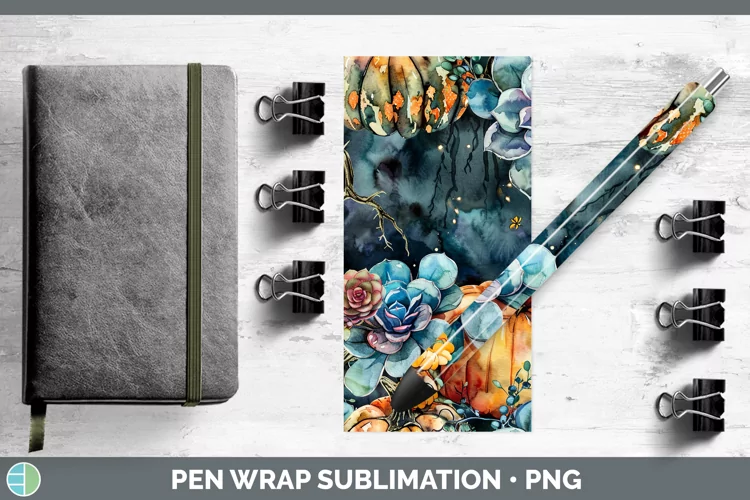 Gothic Succulents Pen Wrap Sublimation Epoxy Pen Designs