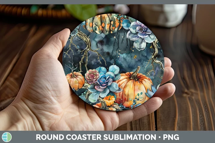 Gothic Succulents Round Coaster Sublimation Coaster Designs
