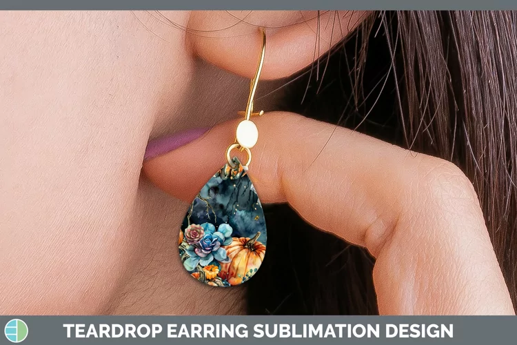Gothic Succulents Teardrop Earrings Sublimation Earrings Des