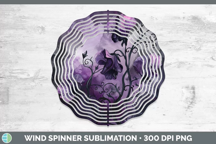 Gothic Sweet Pea Wind Spinner Sublimation Spinner Designs